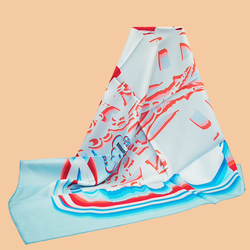 

HuaJun 2 Store || Natural color "Brides de Gala Shadow" 90 silk square scarf twill print scarf hand-rolled
