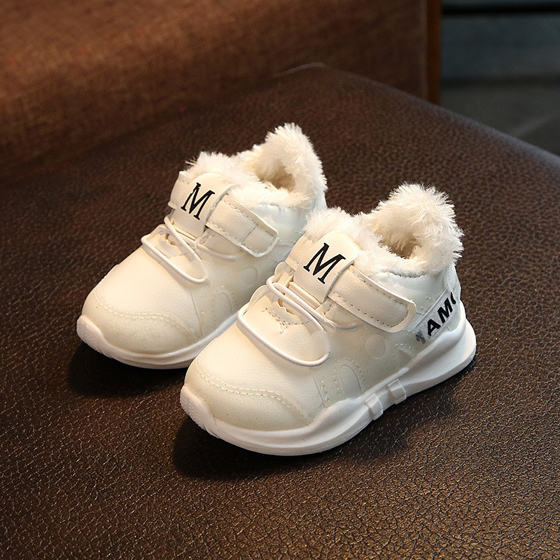

Winter kids sneakers fashion keep warm cotton shoes baby boys and girls sports shoes non-slip soft casual shoes