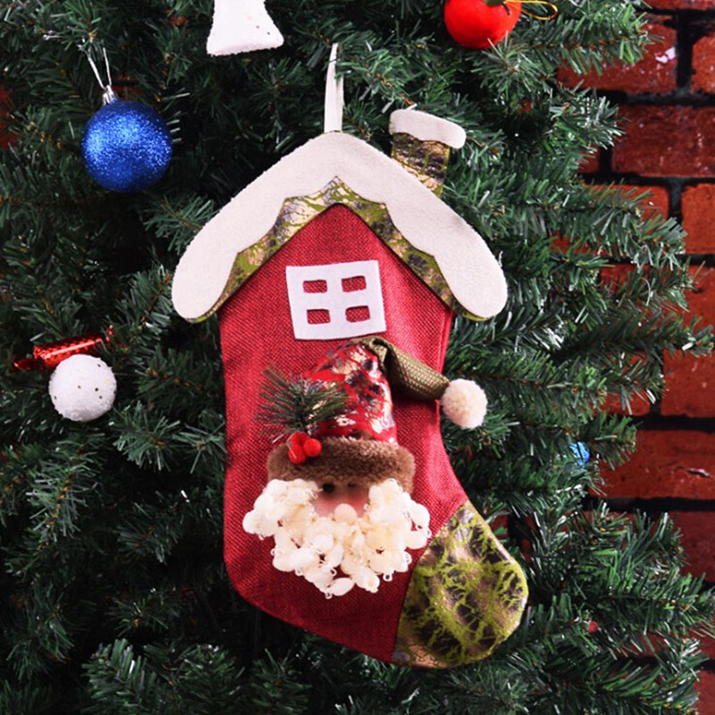 

Christmas Stockings Mini Sock Santa Claus Candy Gift Bag Christmas Stockings Hanging Decoration