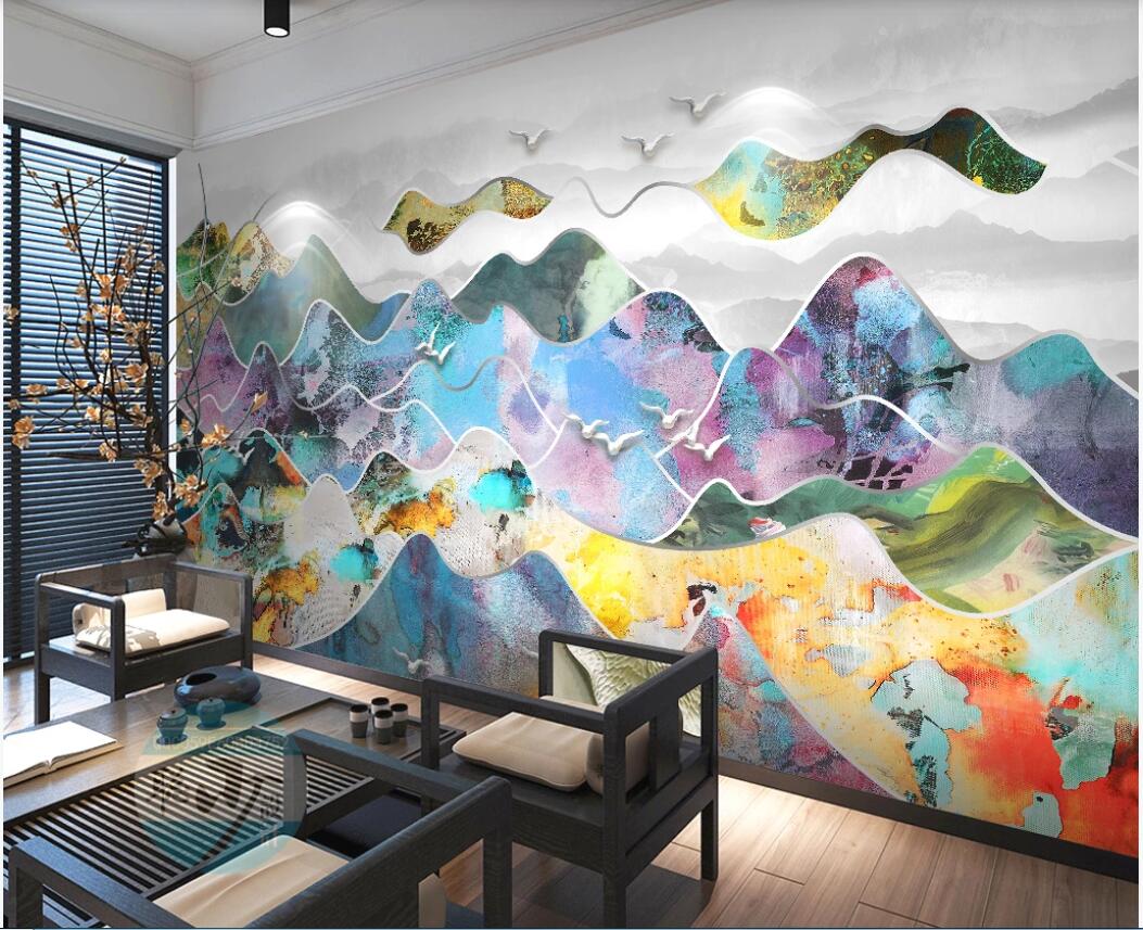 

3d wallpaper custom photo murals Ink landscape decorative art TV sofa background wall decor wall art pictures, Non-woven fabric