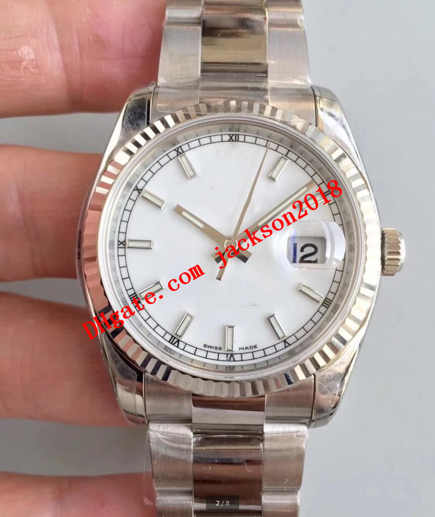 

luxury watch new bp factory rome dial v2 new strap 36mm original strap date 116234 asia 2813 automatic movement swimming diving men watches, Slivery;brown