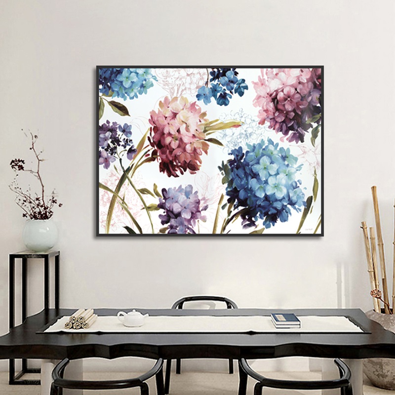 

Nordic Abstract Hydrangea Flower Canvas Art Print Painting Modern Girls Room Decor Wall Art Picture Romantic Posters and Prints