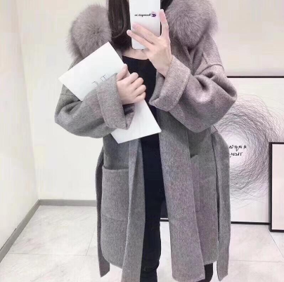 

High Quality Elegant Ladies Cashmere Wool Coat Female Loose Fashion Cute Winter Coat Women New Autumn Thickness Warm Casual, Beige
