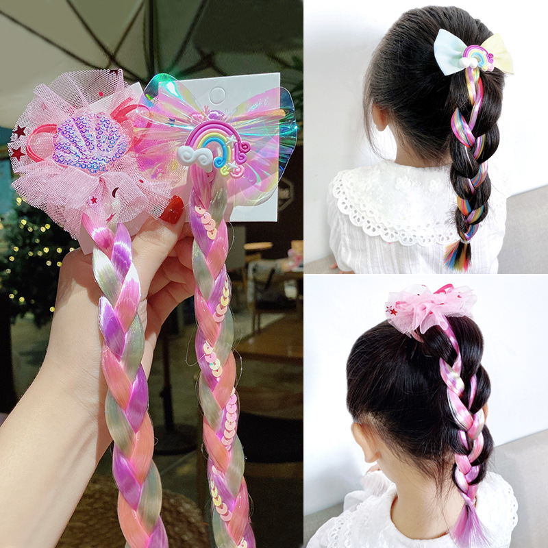 

Lovely Butterfly Rubber Bands Baby Cute Acrylic Hair Rope For Girls Children Colorful Wig Braid Hair Accessories Hot Sale