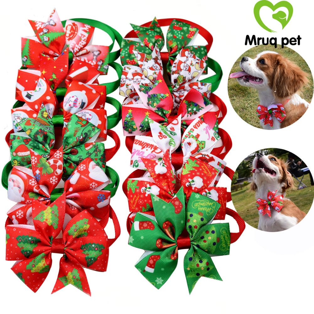 

12pcs Christmas Pet Puppy Dog Cat BowTies Adjustable Dog Holiday Bowties Collar Accessories Pet Supplies