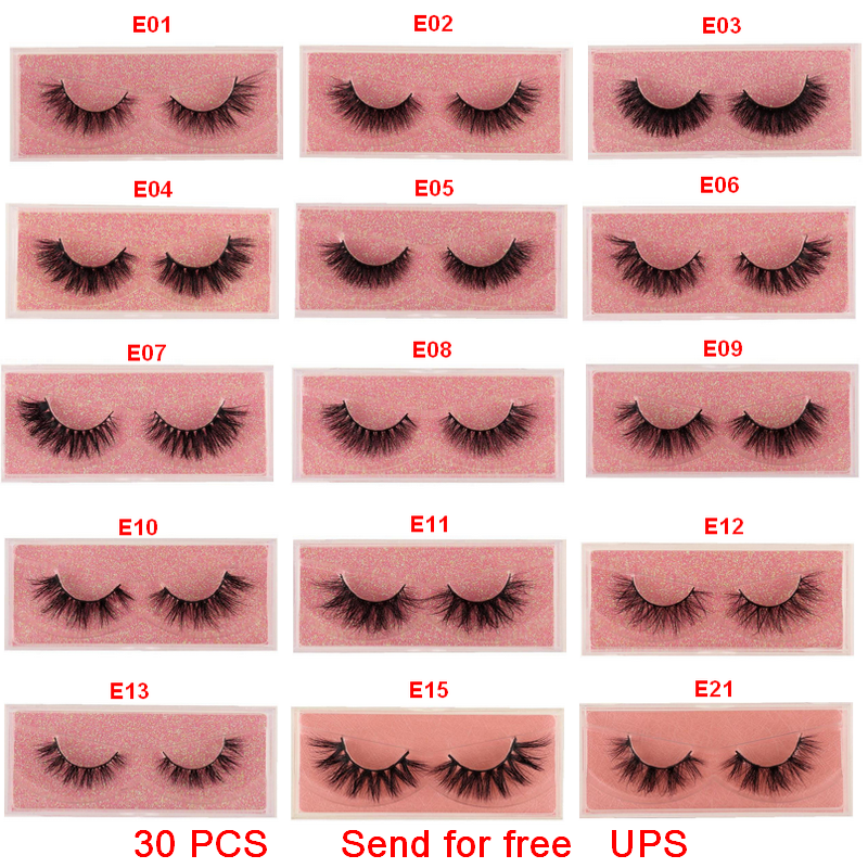 

30 PCS UPS Mink Eyelashes 3D Mink 100% Cruel Eyelashes Handmade Natural Reusable Small False Eyelash Makeup Eye