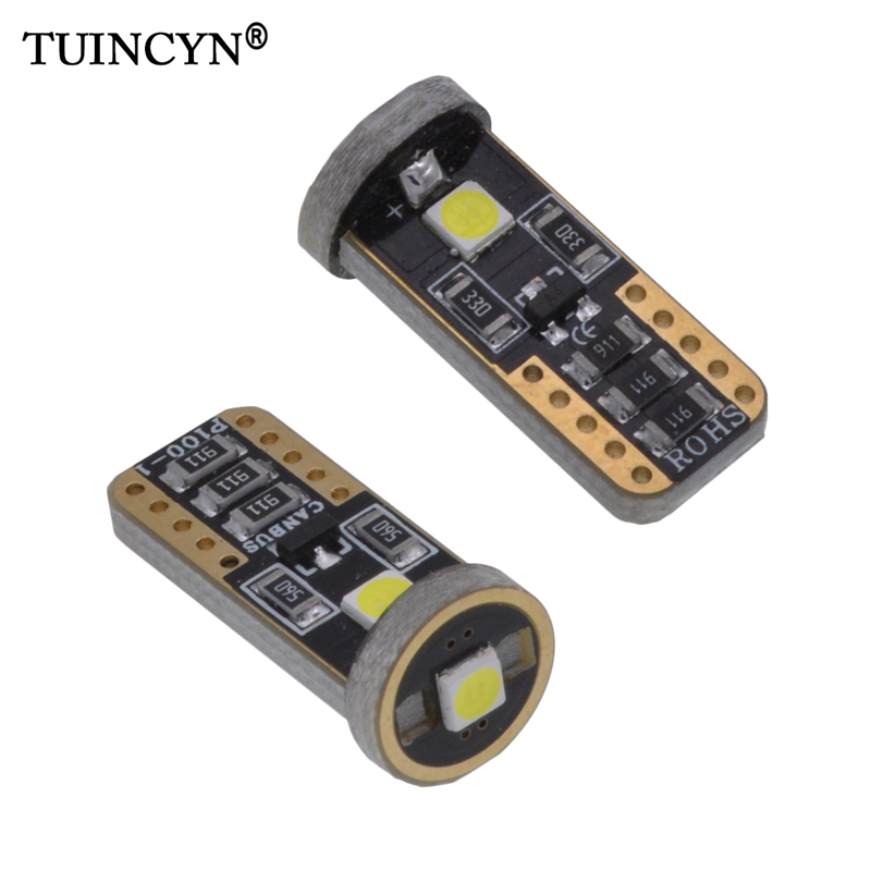 

TUINCYN 2pcs Led Car Lampada Light T10 Canbus White 194 168 w5w Led Parking Bulb Auto Wedge Clearance Lamp DC 12v Error Free, As pic