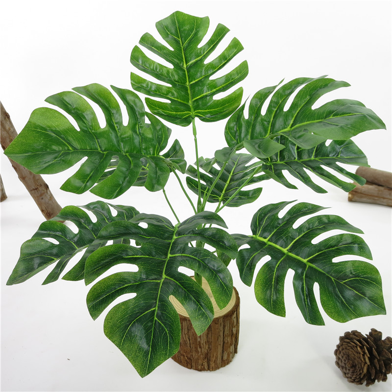 

Plastic Flowers Artificial Monstera tree Home Garden DIY Plastic Green Artificial Fake Plants Table Decor Fake Plants