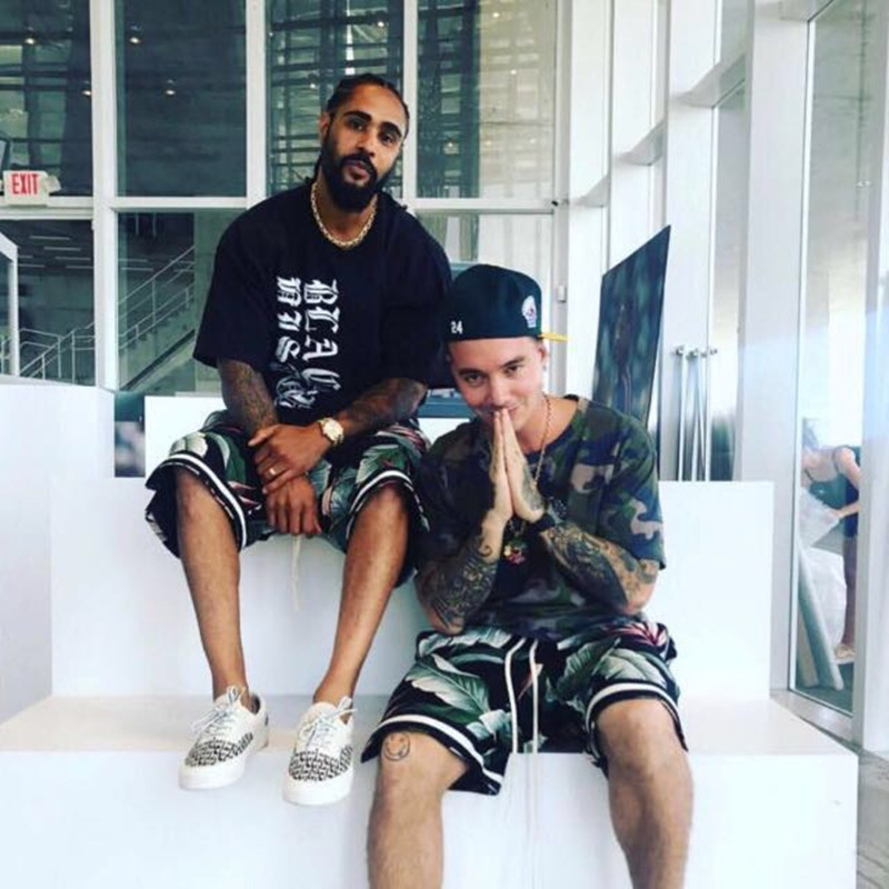 hawaiian print basketball shorts