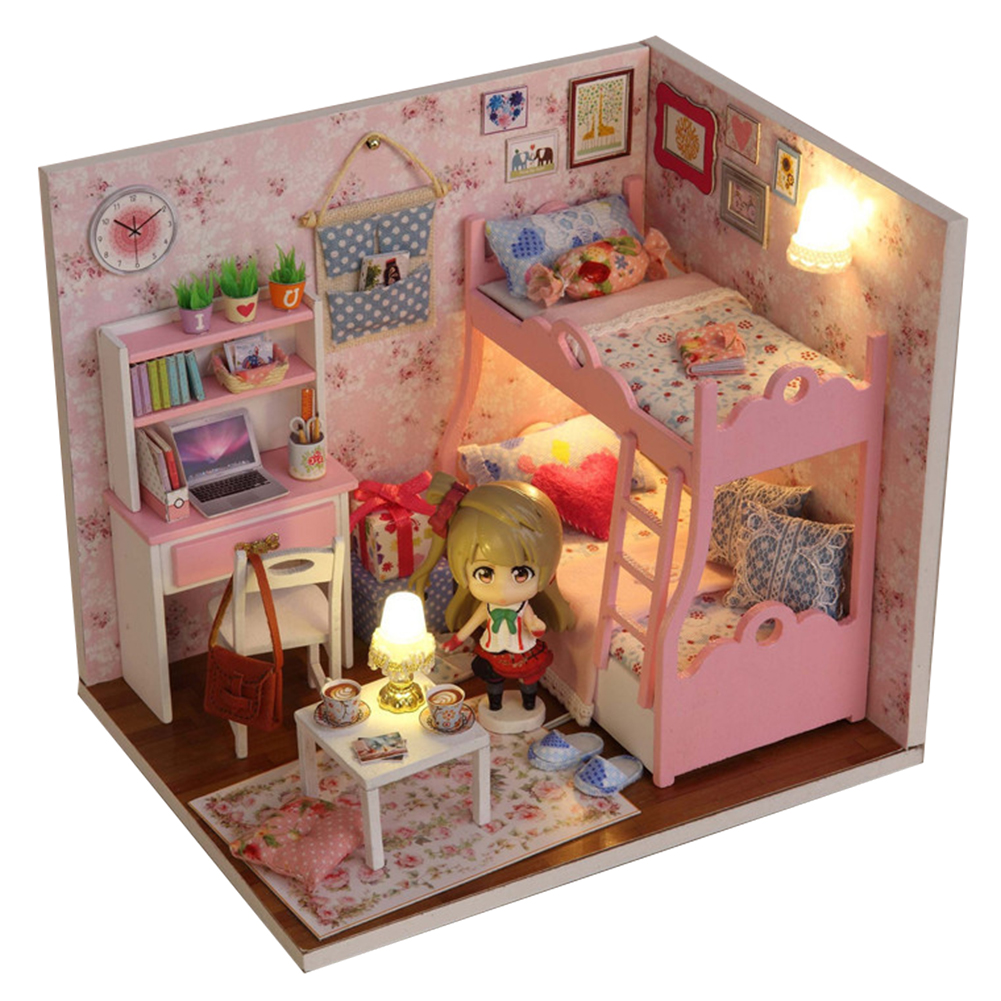 pink and blue dollhouse