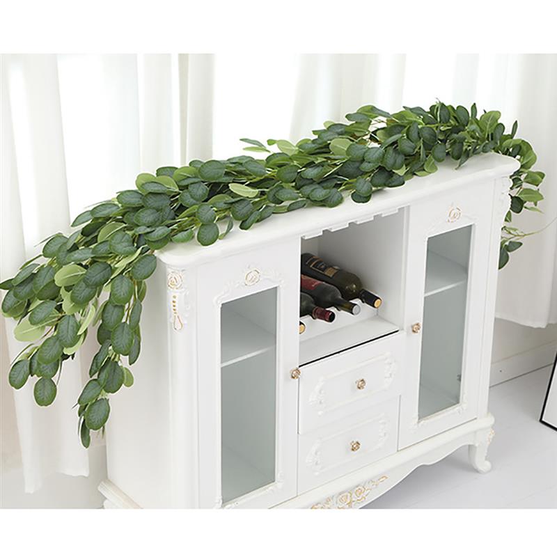 

2M Artificial Green Hanging Vine Plant Leaves Garland Fake Plant For Wedding Party Home Garden Wall Decoration