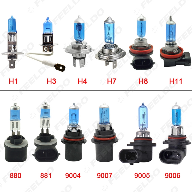 

FEELDO 2PCS 12V 55W/100W White H1 H3 H4 H7 H8 H11 Car Fog Lights Halogen Bulb Headlights Lamp 9004 9005 880 881 Car Light Source Parking