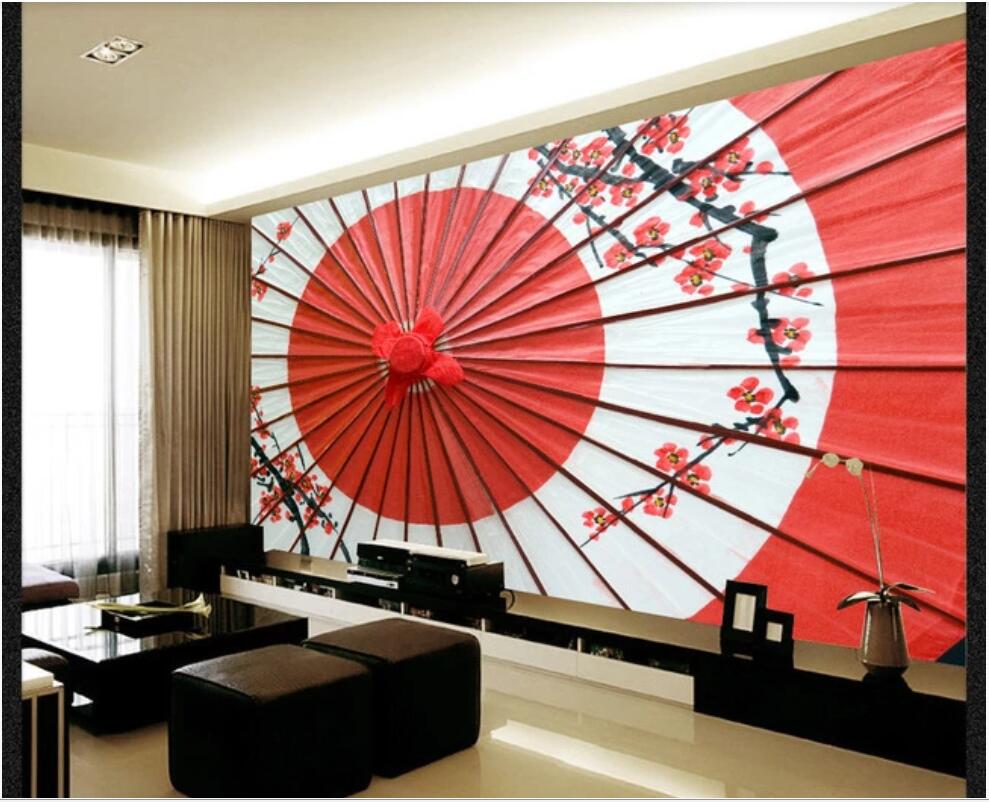 

3D wall covering custom mural wallpaper Creative three-dimensional umbrella Japanese style living room TV background home decor wall papers, Black