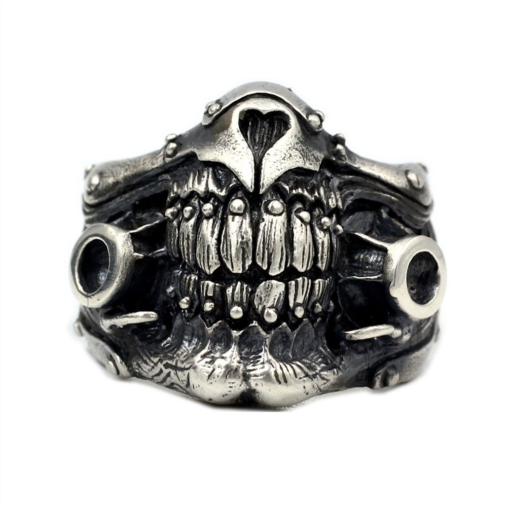 

Exquisite Mask Skull Ring Men's Titanium Steel 316L Stainless Steel Ring Punk Party Fashion Men's Ring Size 7-14