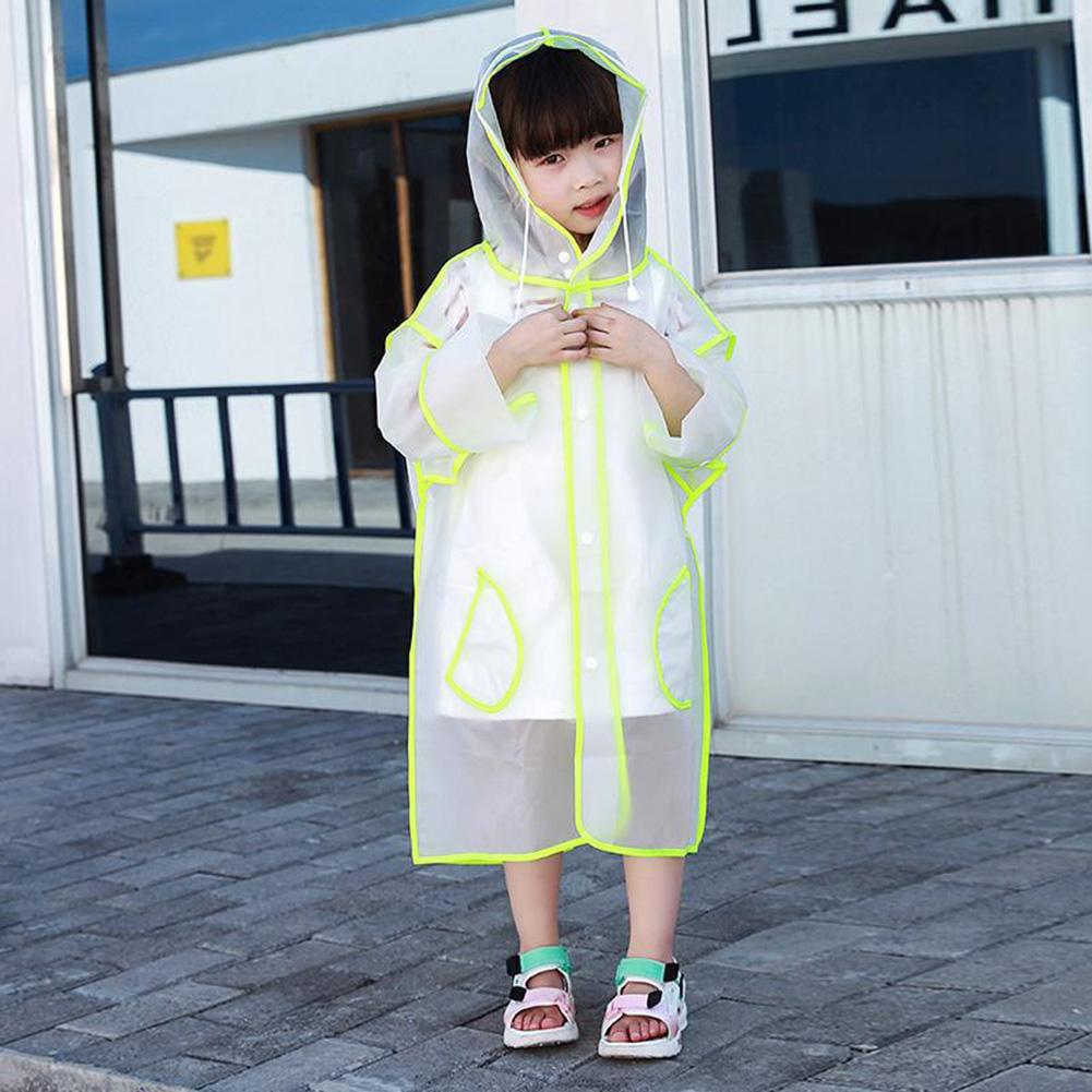 Children'S Raincoat Kids Poncho Waterproof Rain Poncho Rain Gear Eva Hooded Transparent Boy Girl'S Rainwear With Pockets S23 sPwMc