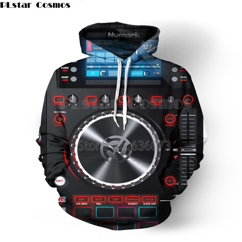 

Dj controller 3D HD printed Hoodie Men Hoodies for Rock Dj disco player sweatsthirts Top LED Flashing Equalizer EL pullover 4, Beige