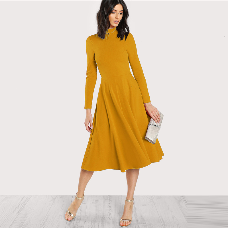 ladies fit and flare midi dresses