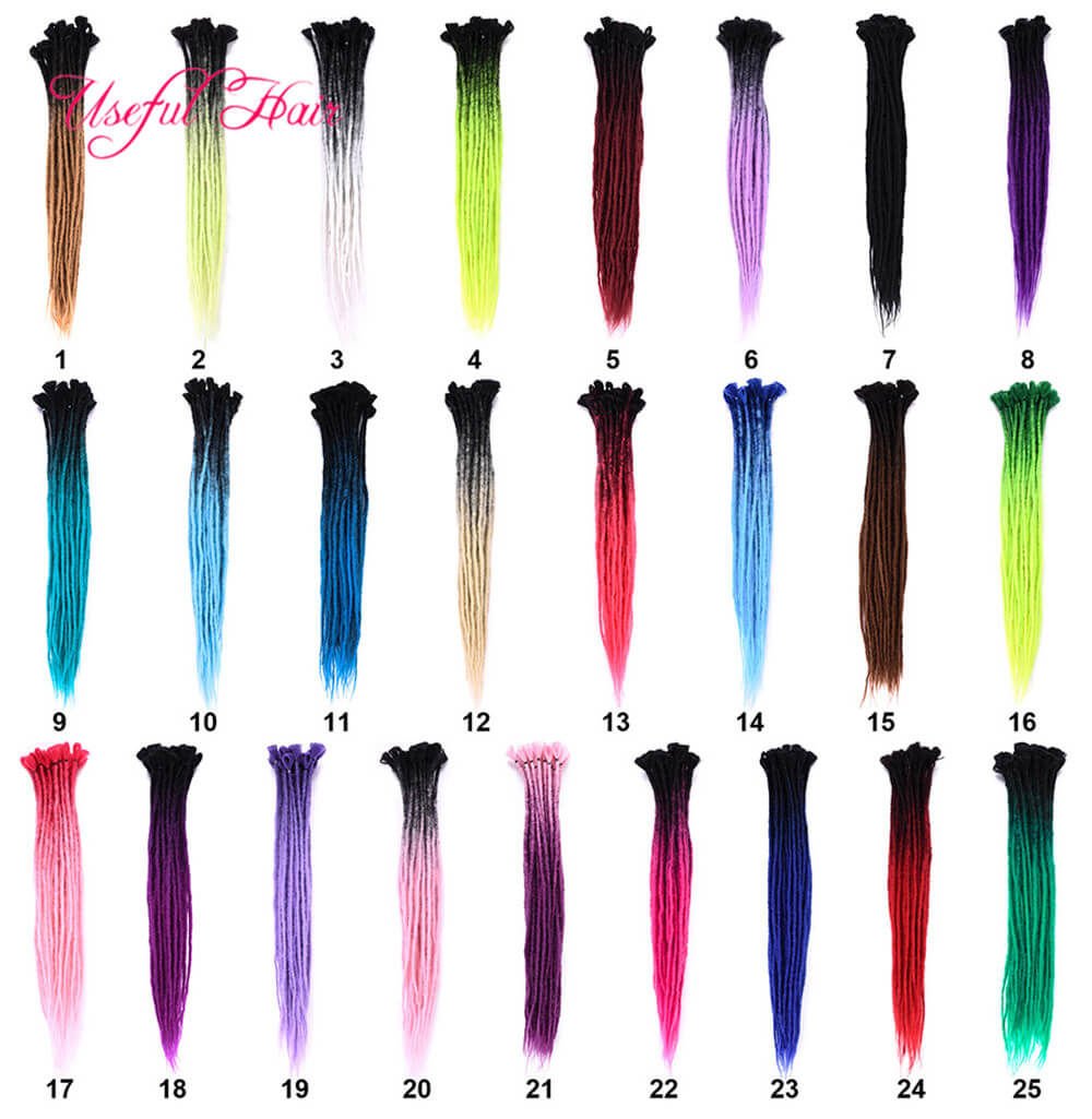 

Dread Lock Synthetic Hair Extensions 24inch Handmade Dreadlocks Crochet Hair Extensions Crochet Braid Reggae Synthetic Braiding Hair, #2