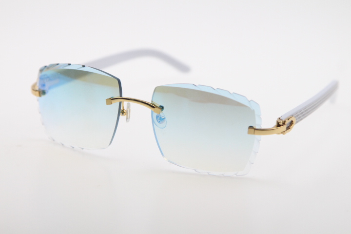

fashion design Rimless Sunglasses White Aztec Arms sunglasses Unisex dazzle C Decoration gold frame glasses high quality