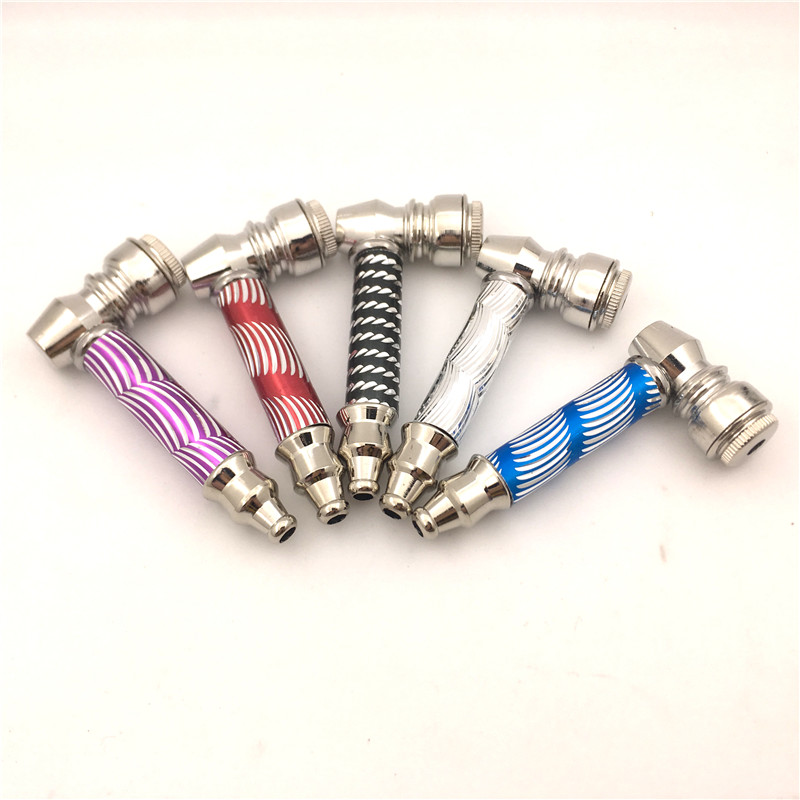 

12pcs/lot Metal Smoking Pipes Hand one Filter bat pipe Dry Herb Spoon Pipes Hand Smoking tobacco Pipes with Display vs glass spoon pipe