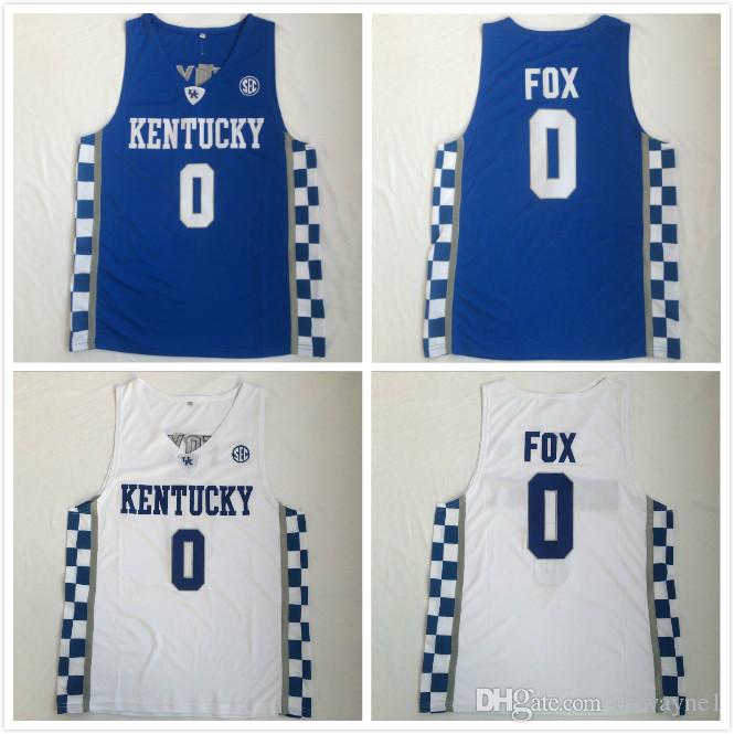 

Kentucky Wildcats 0 De'Aaron Fox College Basketball Jerseys 3 Edrice Adebayo Shirt University Jersey White Blue, Photo color