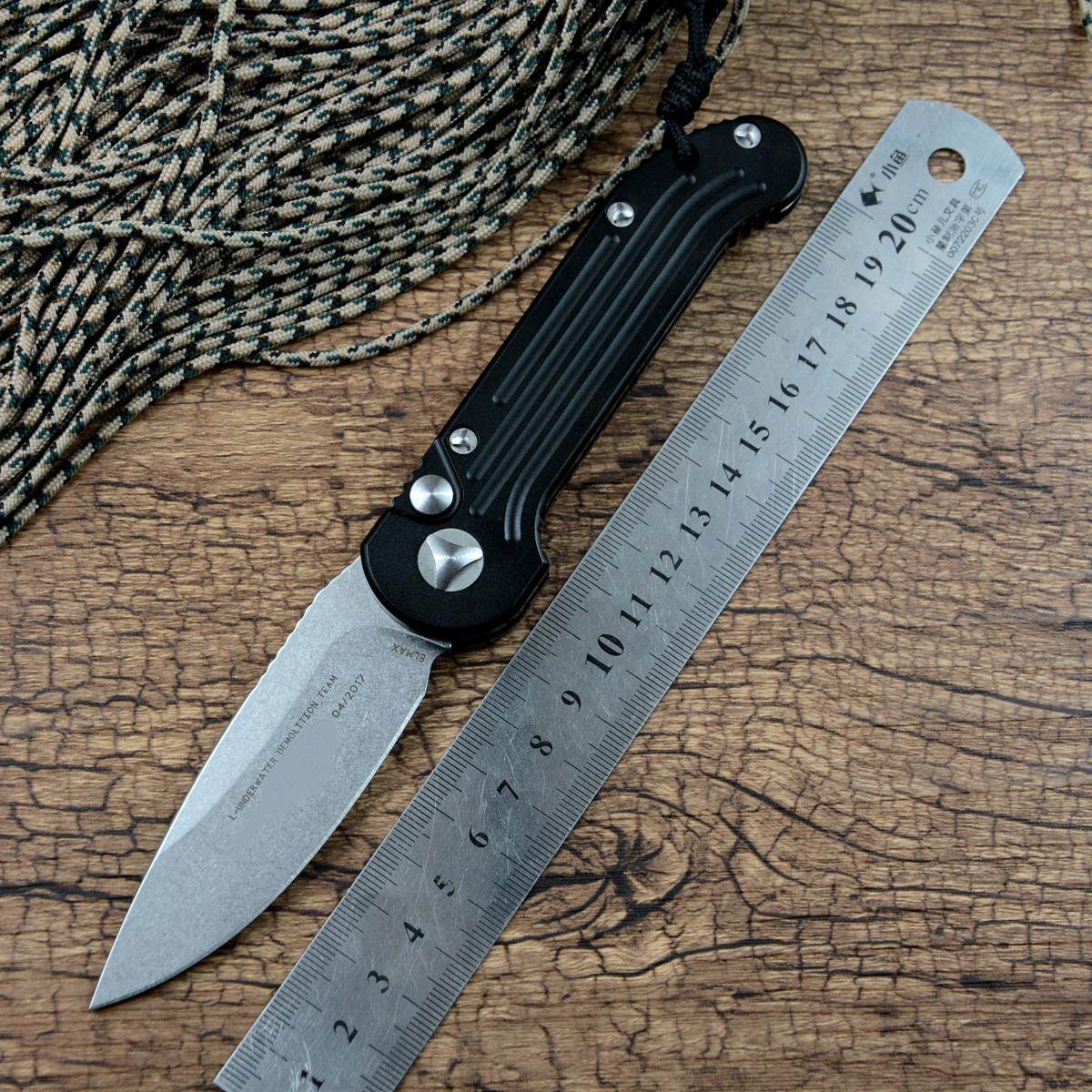 

Diving ALMAX Auto Knife stonewashed blade Aluminum alloy Handle with clip Outdoor diving camping survival tool Automatic Knives