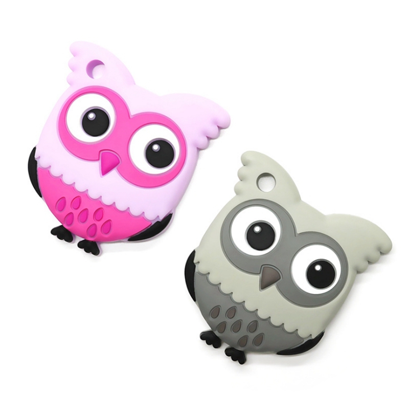 

Baby Teether Silicone Owl Teething Toy Infant Boy Teether Toys Newborn Girl Tooth Training Tools BPA Free 4 Colors Optional DW4363