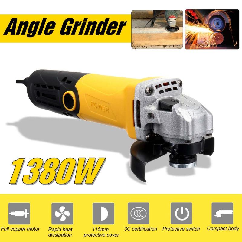

1380W 11000r/min Angle Grinder Electric Woodworking Grinding Grinder Machine Variable Speed Cutting Woodworking Tool
