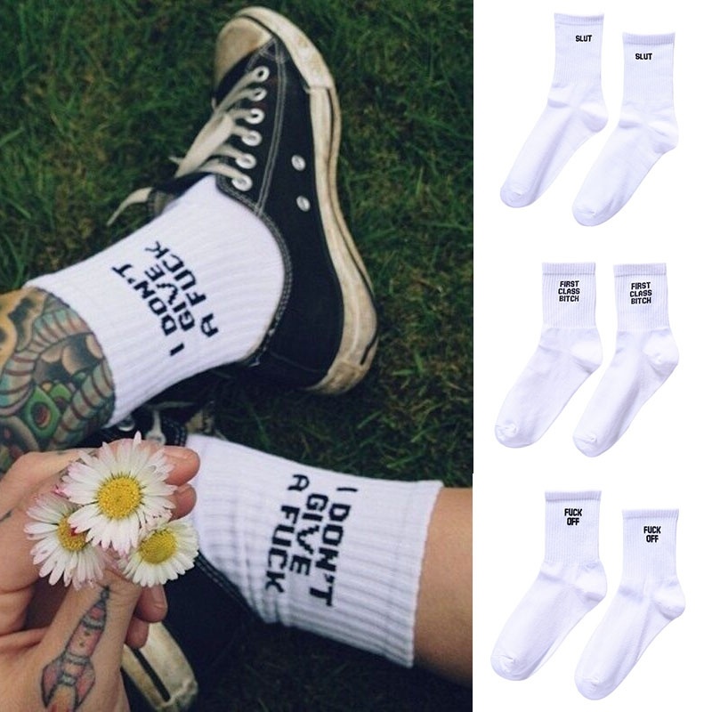 

New Autumn Letter Knitted Middle Tube Cotton Socks For Men And Women