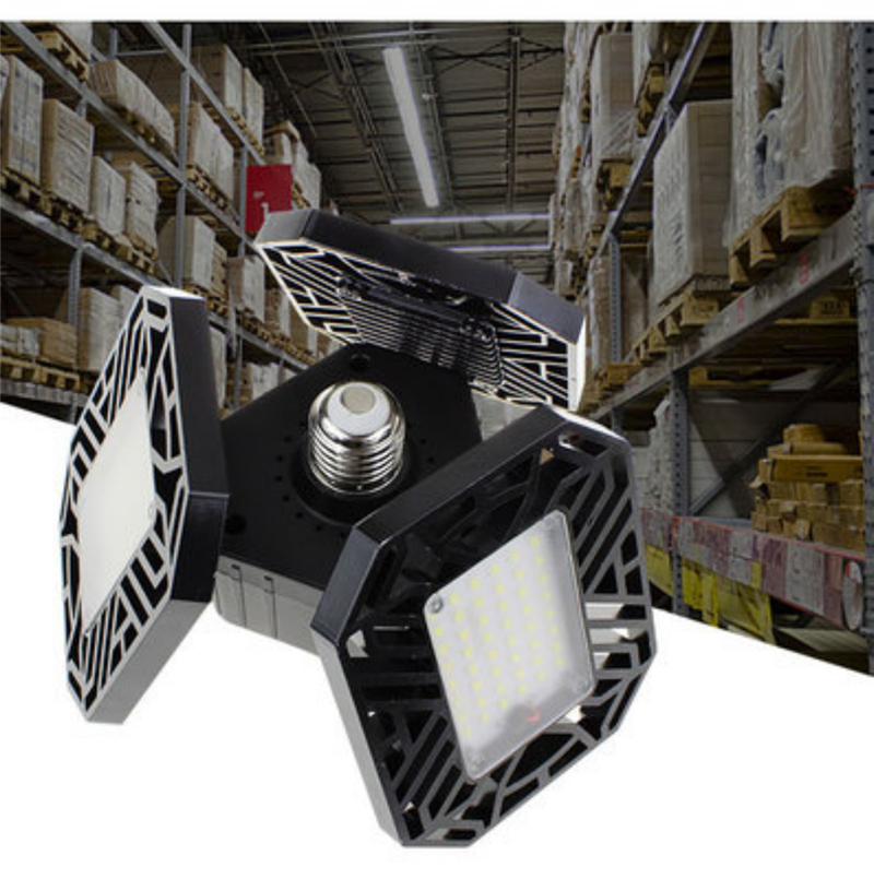 

Garage Lights 60W LED Garage Ceiling Light Fixtures Shop Light with Adjustable Multi-Position Panels E26/E27 85-265V White Light