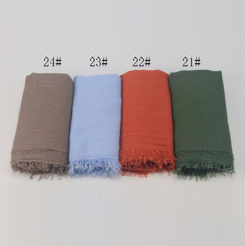 Pour Femme Doux au toucher Hijab Maxi Crinkle Frange Bord foulard