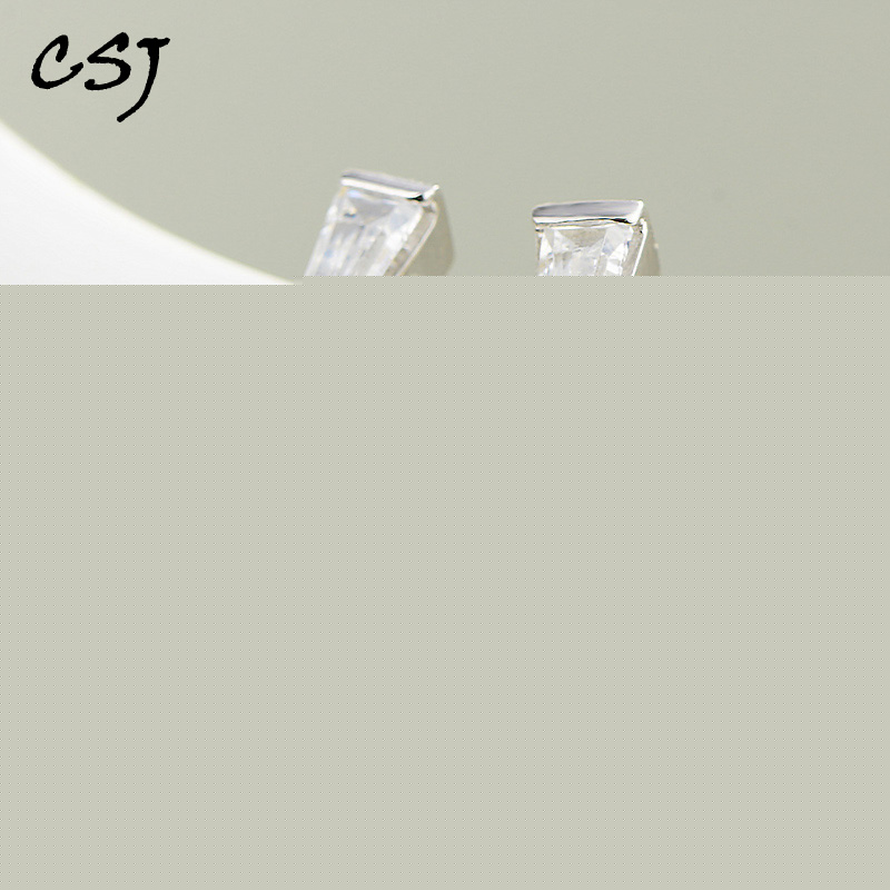 

CSJ Natural blue topaz Earrings Sterling 925 Silver Fine Jewelry For Women Lady Party Gift