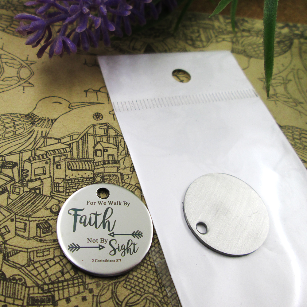 

40pcs--"For We Walk By Faith Not By Sight"stainless steel charms more style for choosing DIY Charms pendants for necklace