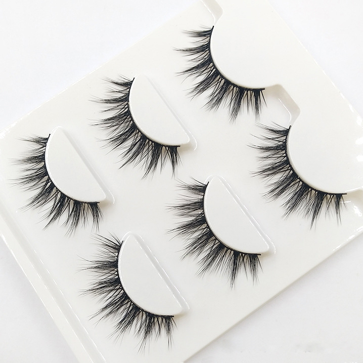 

Natural 3D Black Terrier False Eyelashes Fashion Makeup Fake Eyelashes Cross Messy Soft Tapered Eye Lashes