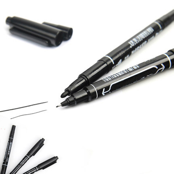 

small twoheaded marker pen waterproof garden fadeless black ink token pen gardening plant labeling stationery supplier 1pcs