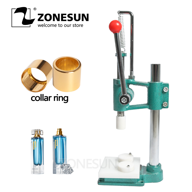 

ZONESUN Perfume Glass Bottle Capping Machine Perfume Crimping Machine Collar Ring Pressing