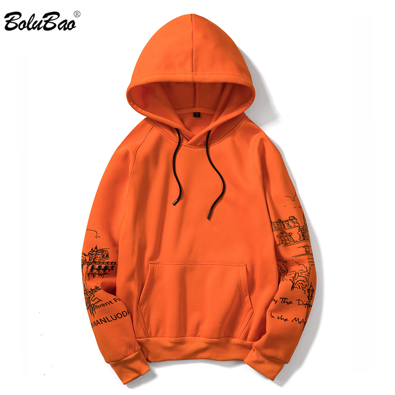 Sweats à capuche pour hommes Sweatshirts Men Lettre Imprimer Sweat à capuche Hiver Hiver Mode Mode Solide Couleur Mâle Top Taille de l'UE