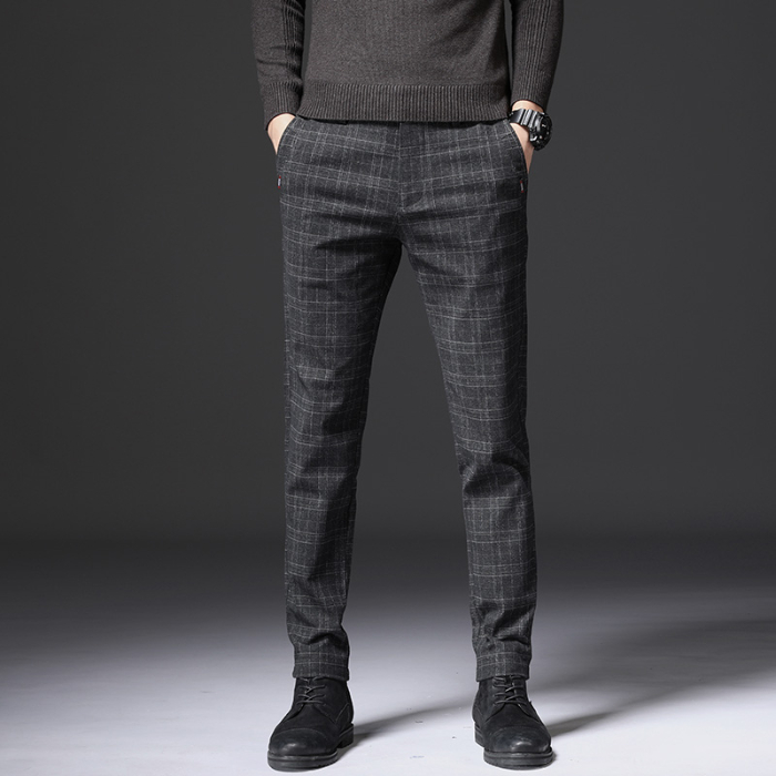 

Fall 2019 grid men pants pants of the cultivate one's morality leisure trend male youth business straight leg, As pic