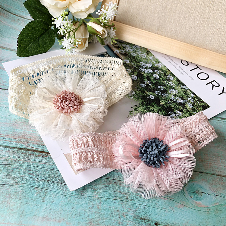 

10pcs/set Bulk Order Baby Girls 10cm Flower Headband Kids Elastic Head Hoop Children Hair Accessories Birthday Party Ornament, E-10pcs