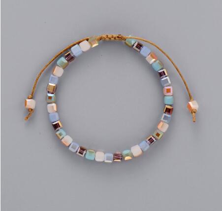 

Classic Bling Crystal Bead Friendship Bracelet Coloful Cristal Adjustable Bracelet For Women Beaded Bohemia OL Bracelet GB1144