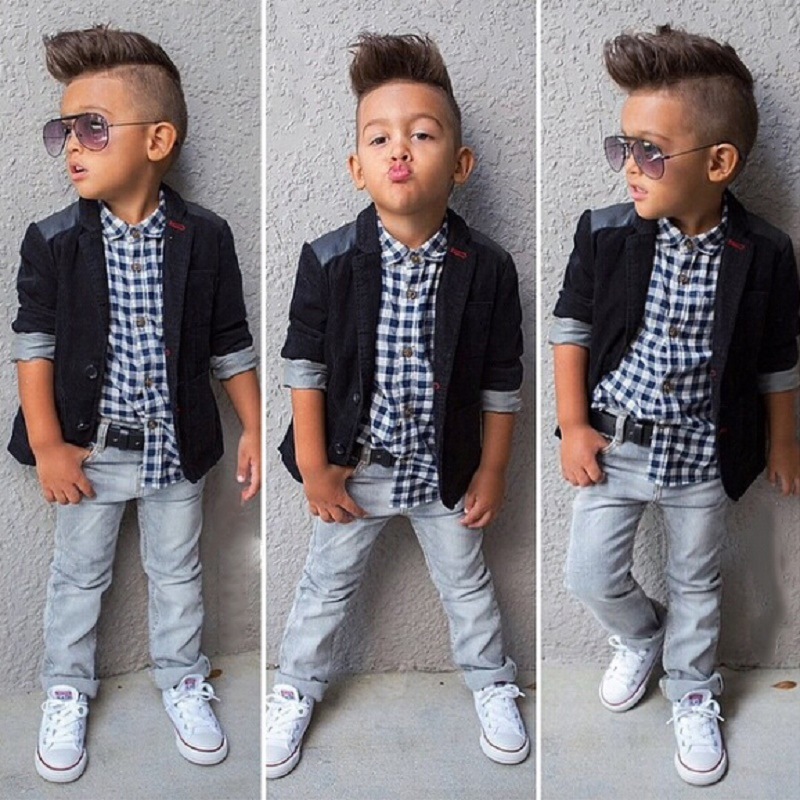 Spring Automne Fashion Baby Boys Vêtements Enfants Enfants Mentleman Costume Costume Costume Coat Pantalons Pantalons 3 Pieces 2 3 4 5 6 7 ans