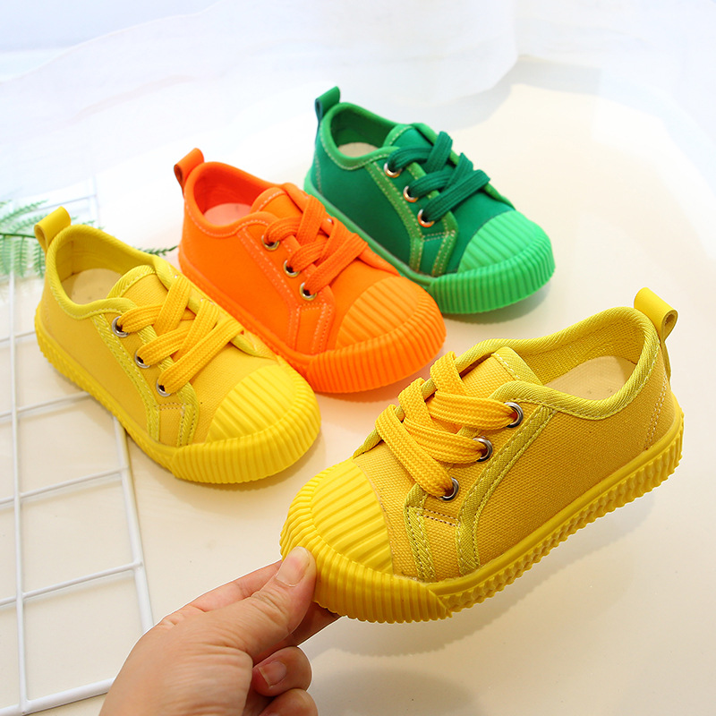 

Kids Canvas Shoes Spring Autumn Fashion Children's Cookie Candy-Colored Casual Shoes Baby Boys Girls Non-slip Footwear, Green