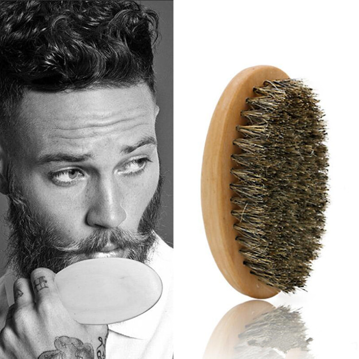 

Beard Bro Shaping Beard Brush Sexy Man Gentleman Beard Trim Template Grooming Shaving Comb Styling Tool Wild Boar Bristles free shipping, Silver