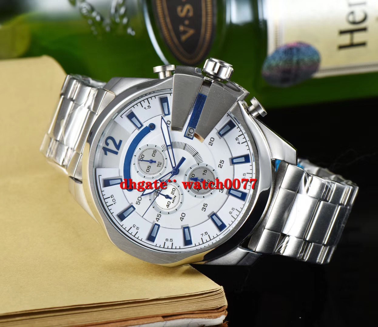 

NEW DZ4476 DZ4477 DZ4479 Timeframes Mega Chief Chronograph Quartz Men's Watch 4476 4477 4479, Slivery;brown