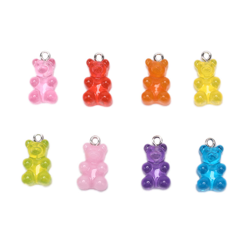 2 Bears charms antique silver tone A3