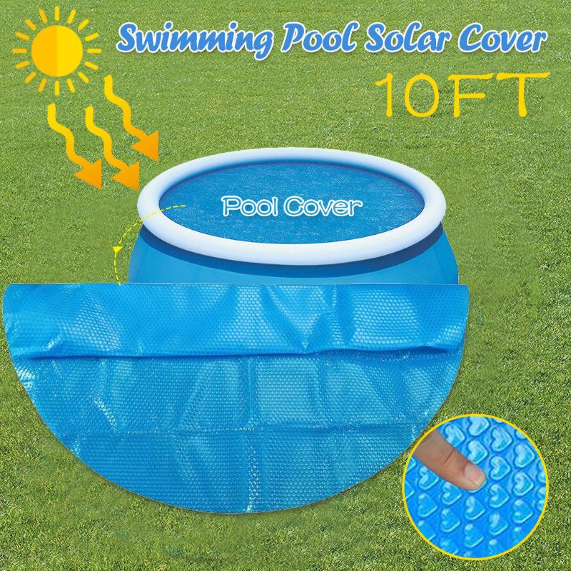 

Hot Swimming Pool Cover Dust Rainproof Pool Cover Blue Round Tarpaulin Durable For Family Garden Pools Swimming Accessories