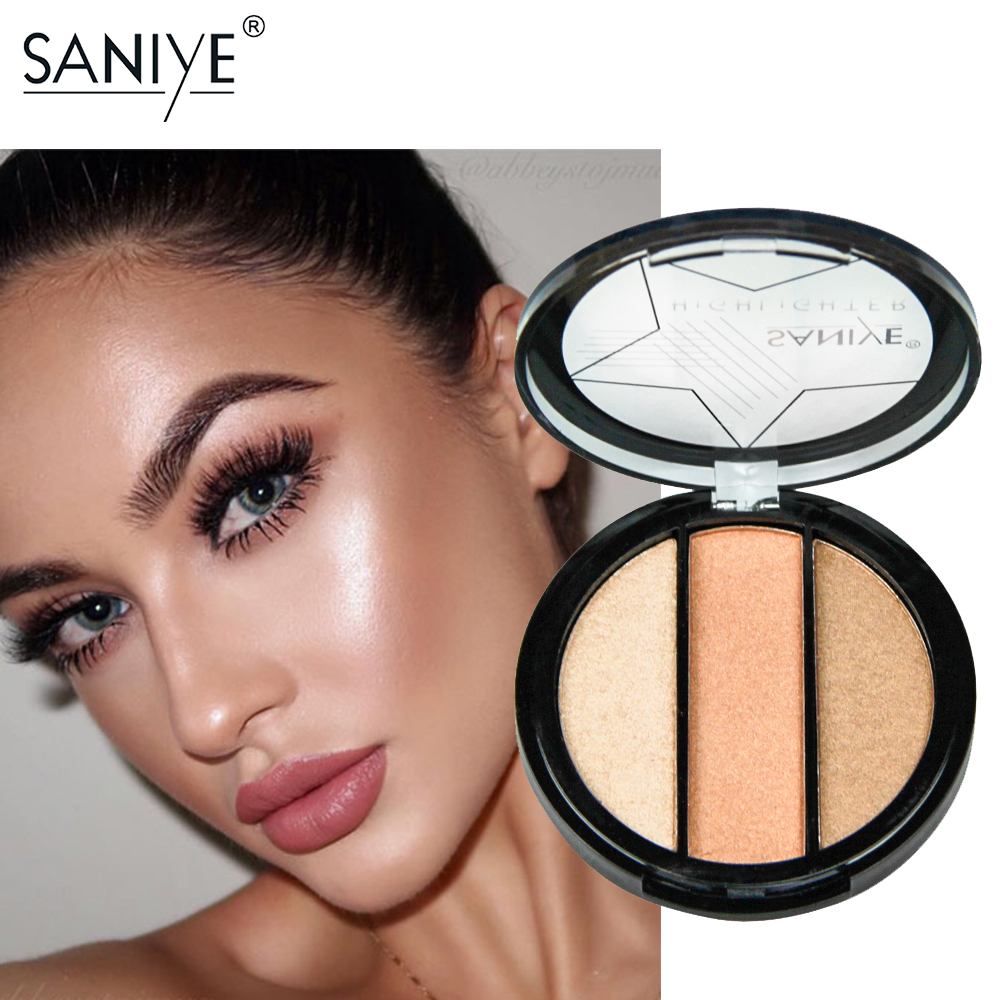 

SANIYE 3 Colors Gold Ultra Glow Beam Highlighter Palette Powder Women Beauty Shimmer Cosmetic E0321