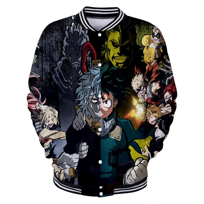 

Newest My Hero Academia 3D Baseball Jackets Women/Men Fashion Anime Long Sleeve Jacket 2020 Hot Sale Casual Streetwear Clothes, As picture