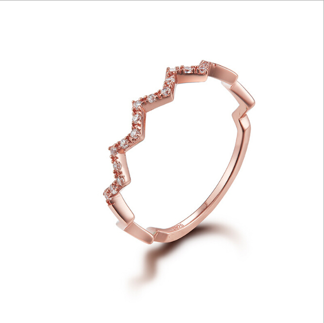 

jewelry wave zircon rings for women s925 sterling silver single row diamond ring tricolor optional