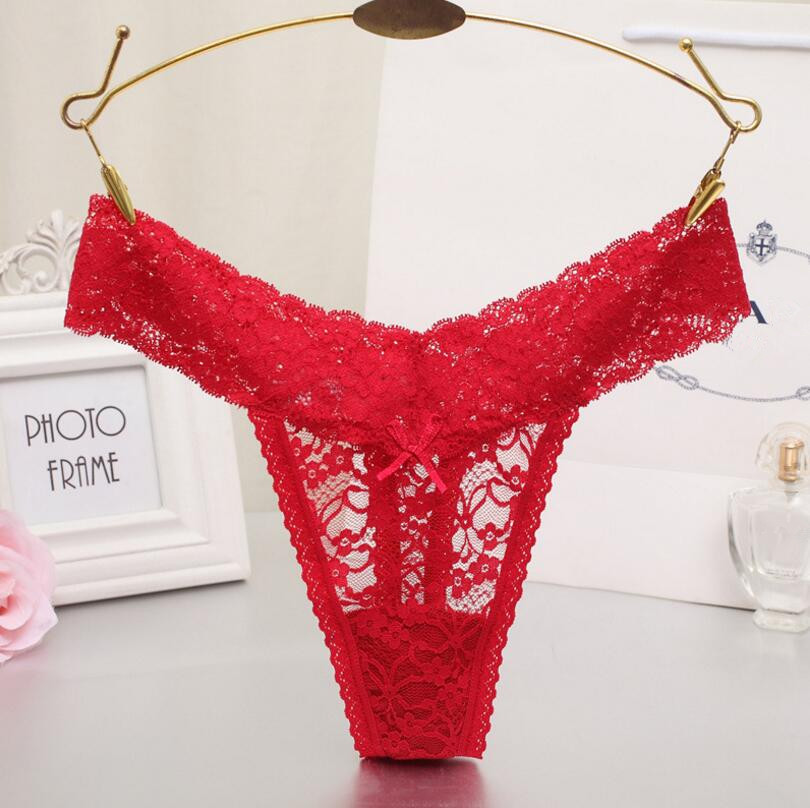 

Sexy G String Lace Panties See Through Female G Thong Femme String Calcinha Lingerie Tanga Panties, Red